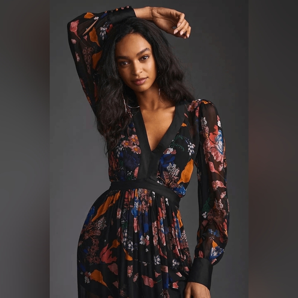 Maeve Multicolor Floral Long Sleeve Dress 2